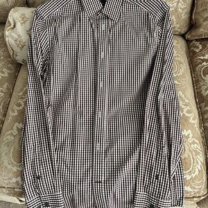 Men's Burgundy and  White Checkered Shirt Slim Fit. Small